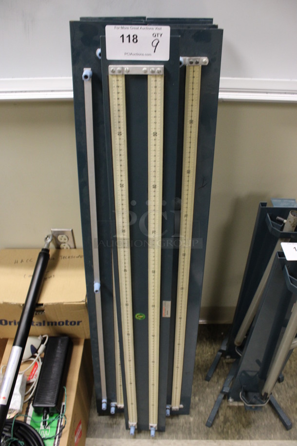 9 Cenco Metal Units w/ 2 Centimeter Rulers. 44x5x2. 9 Times Your Bid! (Room 105)
