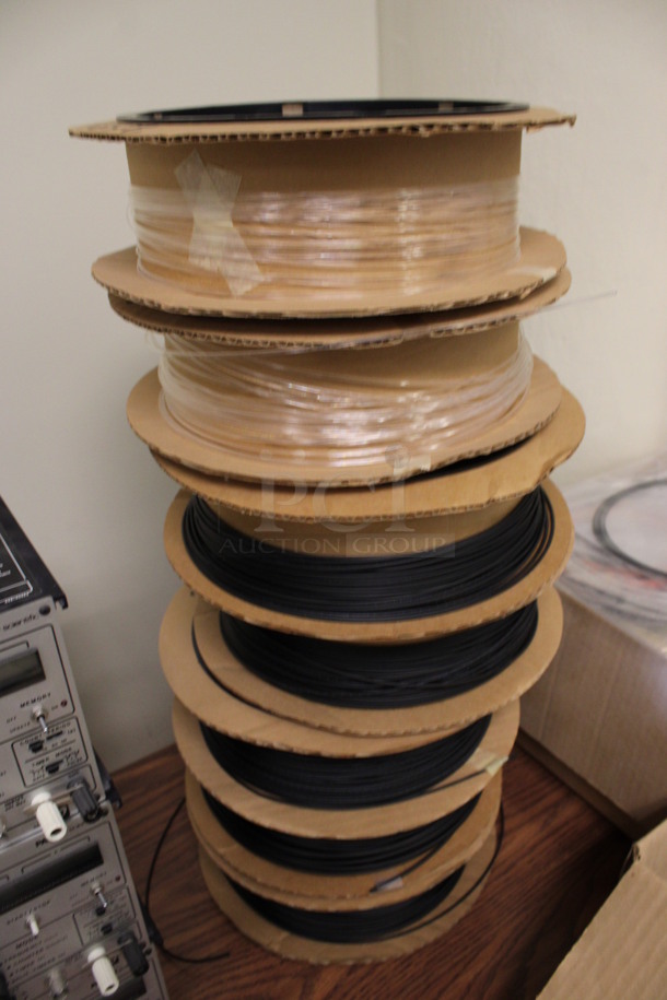 ALL ONE MONEY! Lot of 7 Spools of Wire! 10.5x10.5x3. (Room 105)