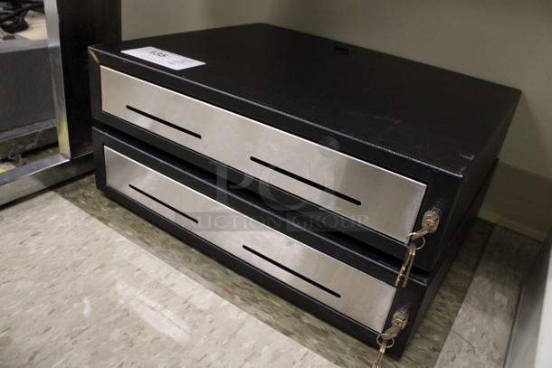 2 Black Metal Cash Drawers w/ 2 Keys. 19x15x4. 2 Times Your Bid! (Room 105) - Image 3 of 4