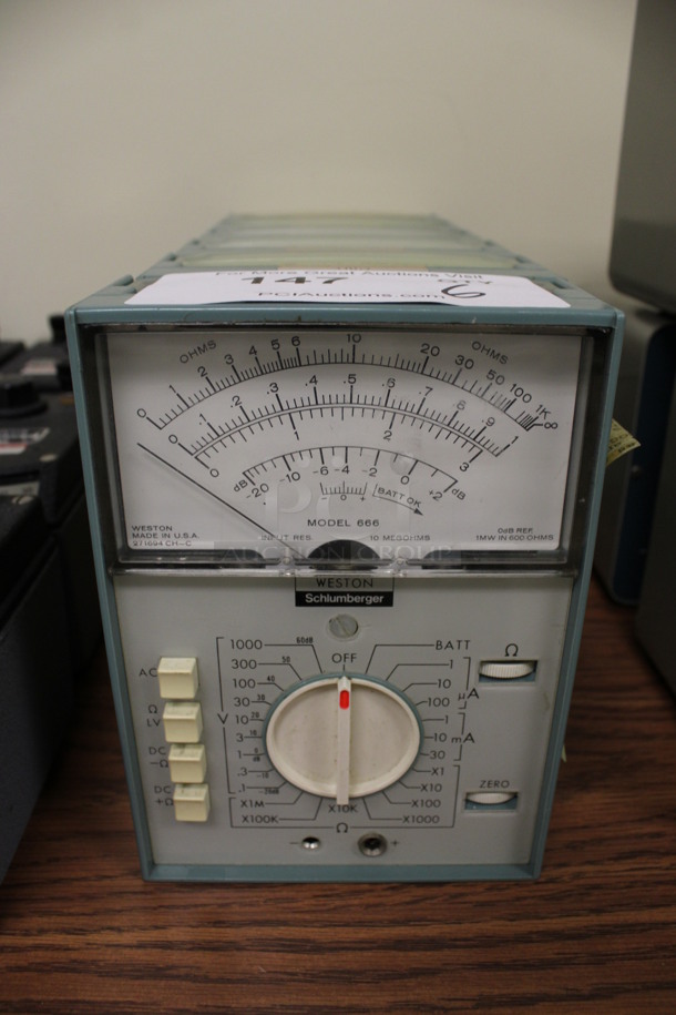 6 Weston Schlumberger Model 666 Ohm Meters. 5x2x7. 6 Times Your Bid! (Room 105)