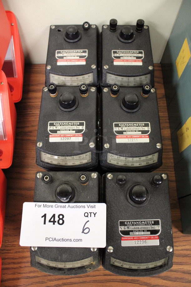 6 GM Laboratories Galvanometers. 3.5x5x4.5. 6 Times Your Bid! (Room 105)