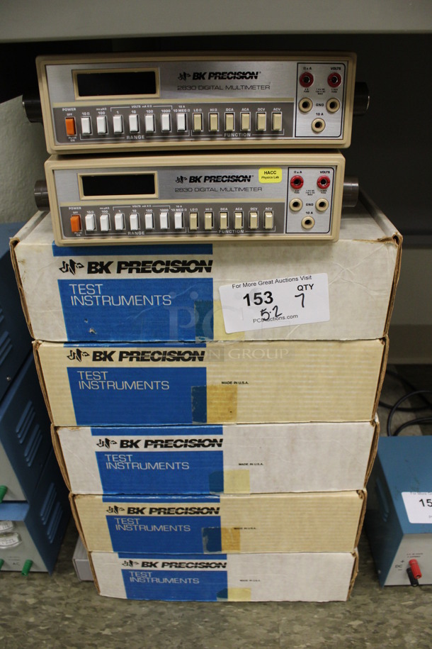 7 BK Precision 2830 Digital Multimeters; 5 In Original Box. 11x7x3. 7 Times Your Bid! (Room 105)