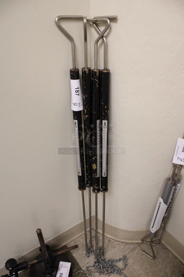 4 Central Scientific Metal Weighing Poles. 42