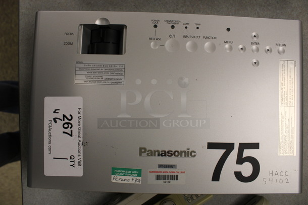 Panasonic Model PT-LB80NTU LCD Projector w/ 6 Various Remotes. 14.5x9x4. (Room 105) - Image 6 of 7