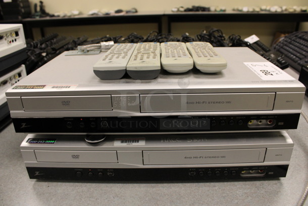 2 Zenith Model XBV713 DVD and VCR Players w/ 4 Remotes. 17x10x3.5. 2 Times Your Bid! (Room 105)