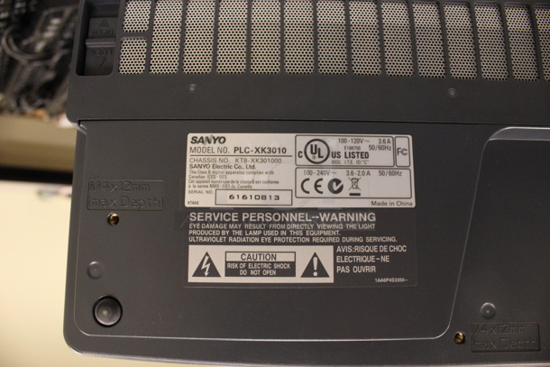 2 Sanyo Model PLC-XK3010 Projectors w/  3 Remotes. 100-120 Volts, 1 Phase. 13x9.5x4. 2 Times Your Bid! (Room 105) - Image 5 of 5