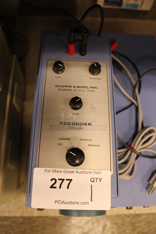 Phipps & Bird Model PB-3 Stimulator and Recorder. 14x20x10, 5x7x10.5. (Room 105) - Image 4 of 6