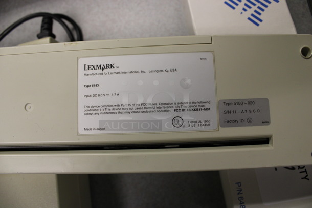 ALL ONE MONEY! Lot of 2 Various Items Including IBM Portable Printer and IBM Printer Piece! Includes 12x3.5x2. (Room 105) - Image 5 of 5