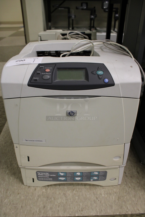 HP LaserJet 4200dtn Countertop Printer. 16x18x19. (Room 105)