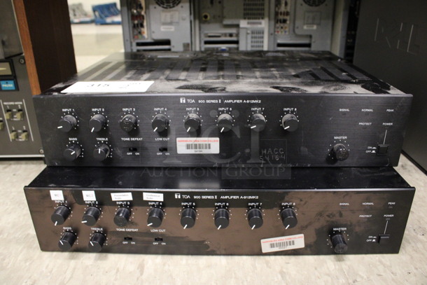 2 TOA Model A-912MK2 900 Series II Amplifiers. 16.5x13x3.5. 2 Times Your Bid! (Room 105)