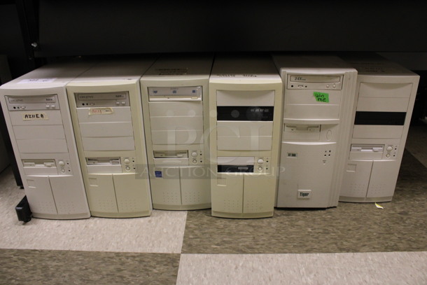 6 Various Computer Towers. Includes 7.5x19x17. 6 Times Your Bid! (Room 105)