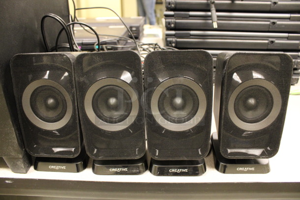 Creative Inspire T6160 Subwoofer Speaker w/ 4 Creative Speakers. 7x10x9, 3x3.5x6. (Room 105) - Image 2 of 8