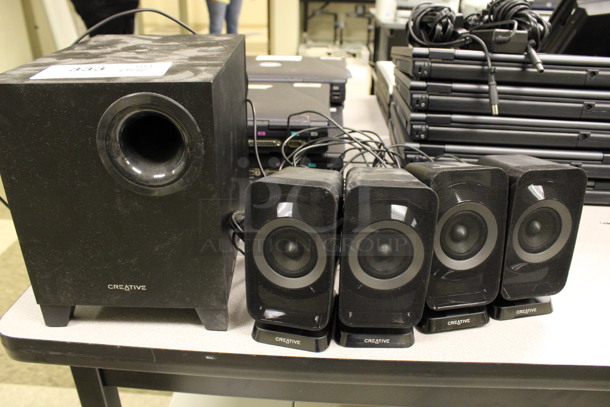Creative Inspire T6160 Subwoofer Speaker w/ 4 Creative Speakers. 7x10x9, 3x3.5x6. (Room 105) - Image 8 of 8
