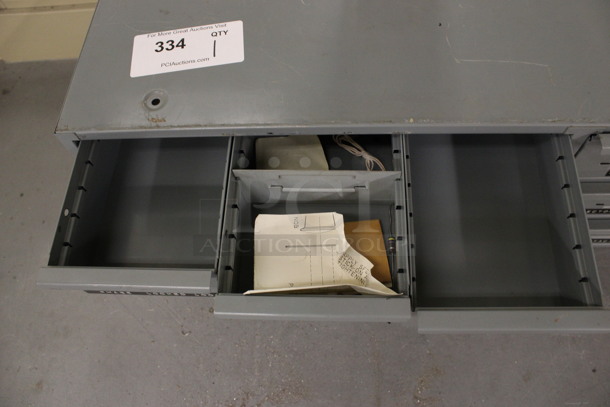 Gray Metal 14 Drawer Unit w/ Contents. 34x12x10.5. (Basement: Room 019) - Image 7 of 9