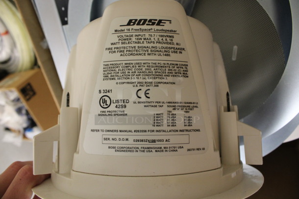 ALL ONE MONEY! Lot of 4 Various Ceiling Mount Speakers Including Bose 16 FreeSpace Loudspeaker and Tannoy CVS6! 9.5x9.5x6, 11x11x11. (Basement: Room 019) - Image 5 of 7