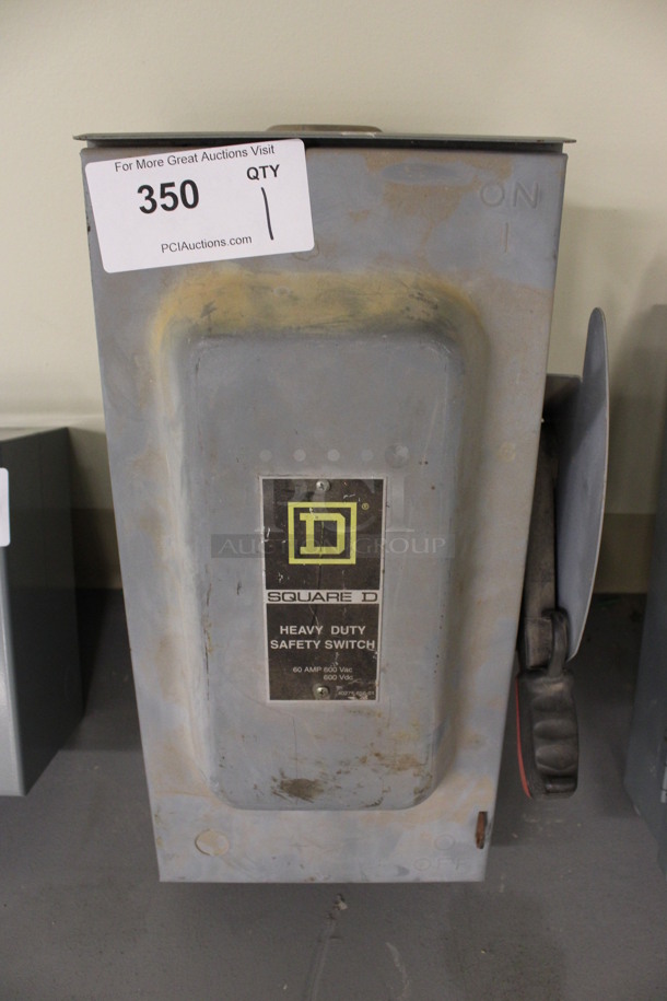 Square D Gray Metal Heavy Duty Safety Switch. 10x7x19. (Basement: Room 019)