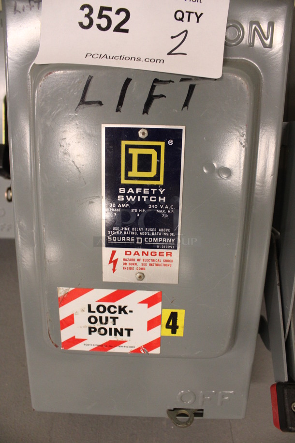 2 Square D Gray Metal Heavy Duty Safety Switches. 7x5.5x11. 2 Times Your Bid! (Basement: Room 019) - Image 4 of 5