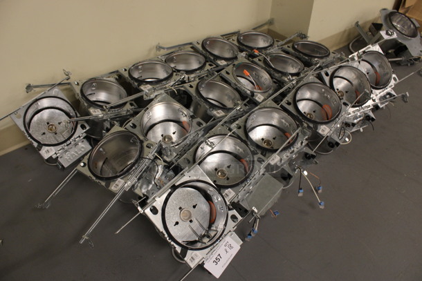 ALL ONE MONEY! Lot of 18 Metal Ceiling Mount Flush Light Fixture. 10x13x7. (Basement: Room 019) - Image 2 of 7