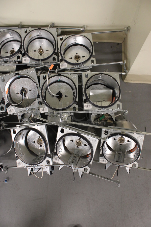 ALL ONE MONEY! Lot of 18 Metal Ceiling Mount Flush Light Fixture. 10x13x7. (Basement: Room 019) - Image 5 of 7
