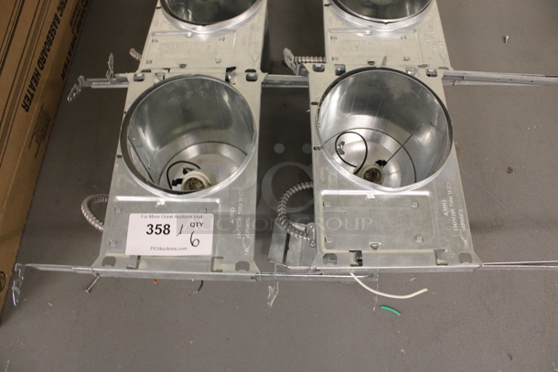 ALL ONE MONEY! Lot of 6 Metal Ceiling Mount Flush Light Fixture. 11x15x9. (Basement: Room 019) - Image 4 of 6