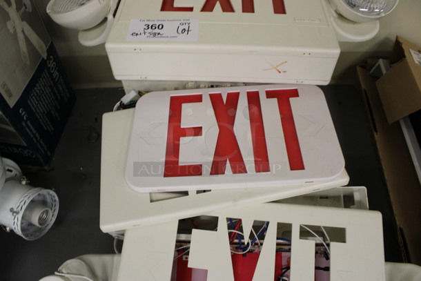 ALL ONE MONEY! Lot of Exit Signs and Extra Pieces! Includes 23x3x10. (Basement: Room 019) - Image 3 of 6