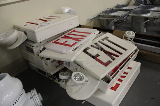 ALL ONE MONEY! Lot of Exit Signs and Extra Pieces! Includes 23x3x10. (Basement: Room 019) - Image 5 of 6