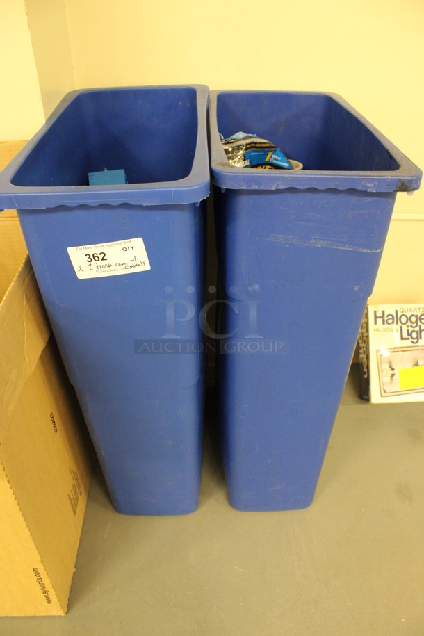 ALL ONE MONEY! Lot of 2 Blue Poly Slim Jim Trash Cans Full of Various Outlet Boxes and Inserts! 11x20x30 (Basement: Room 019) - Image 4 of 6