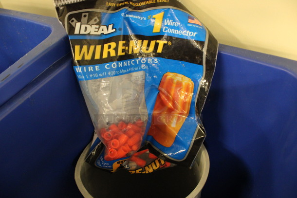 ALL ONE MONEY! Lot of 2 Blue Poly Slim Jim Trash Cans Full of Various Outlet Boxes and Inserts! 11x20x30 (Basement: Room 019) - Image 5 of 6