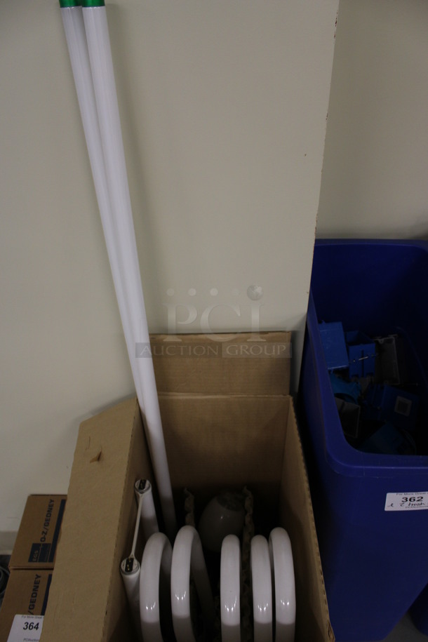 ALL ONE MONEY! Lot of 9 Various Lights Including Tube Lights, U Shaped Light. Includes 48". (Basement: Room 019) - Image 1 of 5