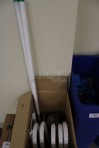 ALL ONE MONEY! Lot of 9 Various Lights Including Tube Lights, U Shaped Light. Includes 48". (Basement: Room 019)