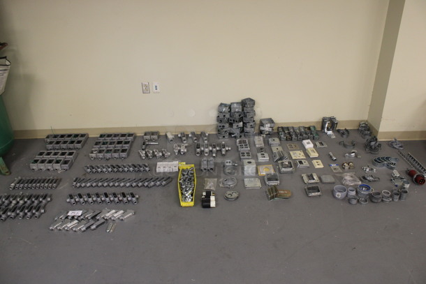 ALL ONE MONEY! Lot of Various Metal Pieces, Outlet Covers, Outlet Peices and Metal Brackets! (Basement: Room 019) - Image 1 of 11