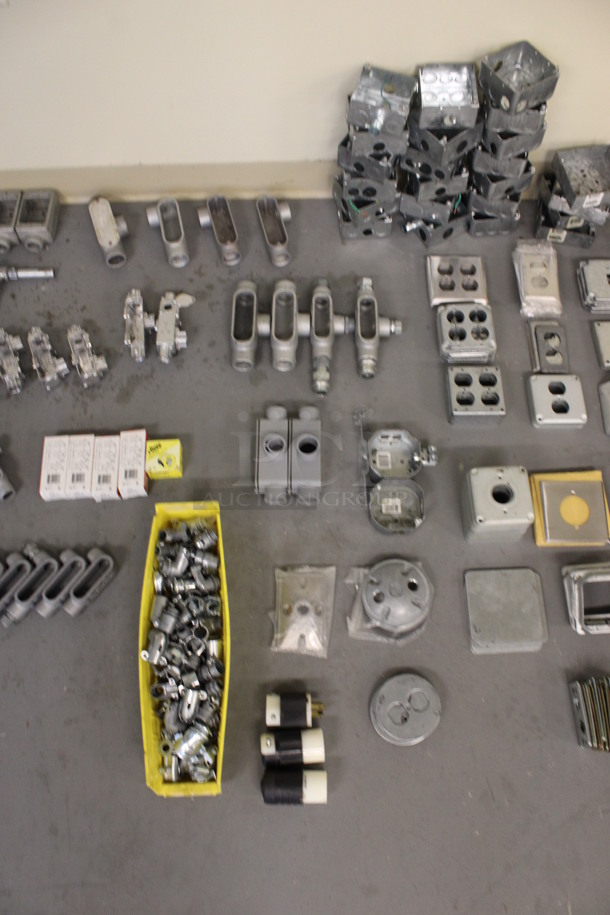 ALL ONE MONEY! Lot of Various Metal Pieces, Outlet Covers, Outlet Peices and Metal Brackets! (Basement: Room 019) - Image 4 of 11
