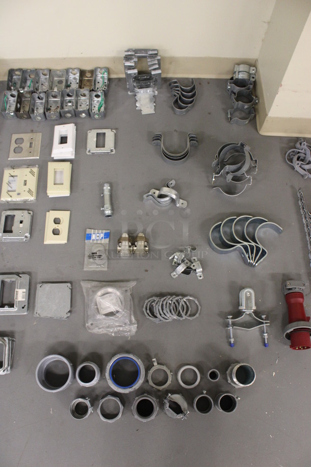 ALL ONE MONEY! Lot of Various Metal Pieces, Outlet Covers, Outlet Peices and Metal Brackets! (Basement: Room 019) - Image 6 of 11