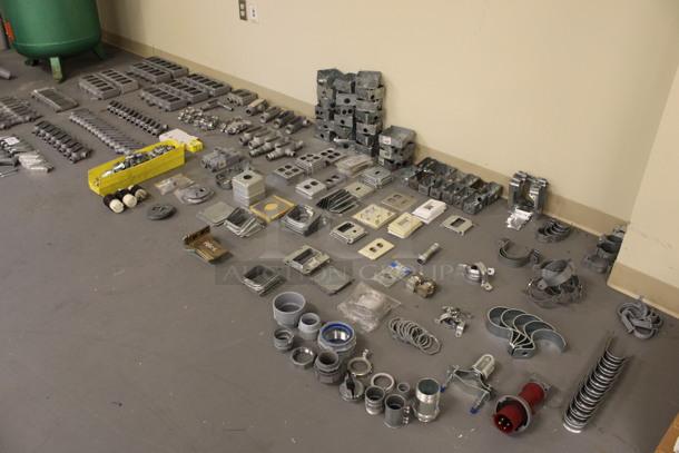 ALL ONE MONEY! Lot of Various Metal Pieces, Outlet Covers, Outlet Peices and Metal Brackets! (Basement: Room 019) - Image 8 of 11