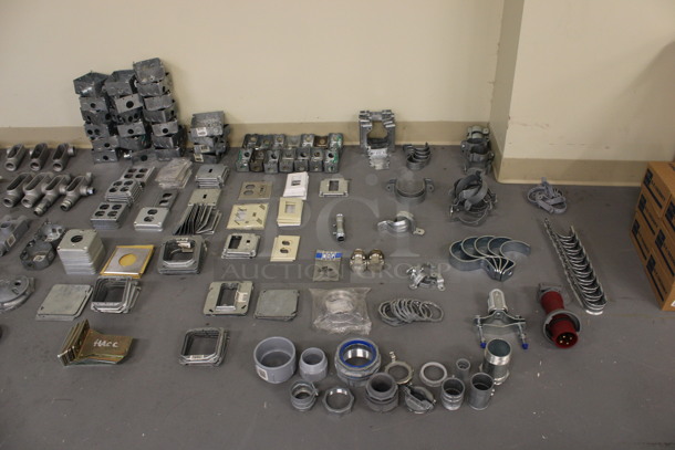 ALL ONE MONEY! Lot of Various Metal Pieces, Outlet Covers, Outlet Peices and Metal Brackets! (Basement: Room 019) - Image 9 of 11
