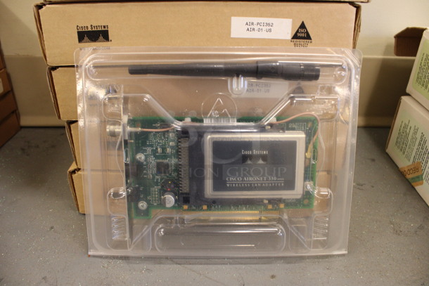 15 BRAND NEW IN BOX! Cisco Systems Aironet 350 Series Wireless LAN Adapters. 15 Times Your Bid! (Basement: Room 019)