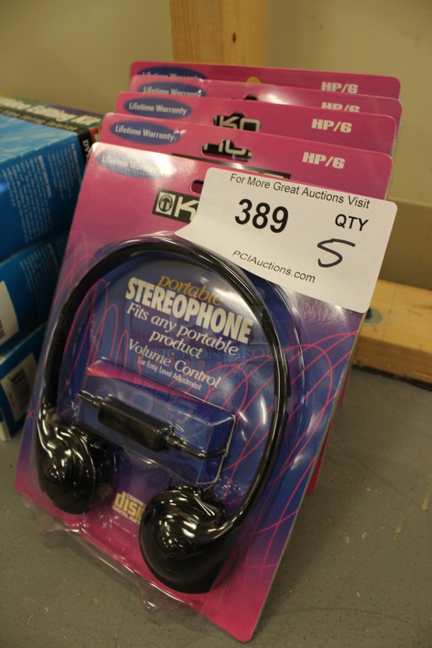 5 BRAND NEW! Portable Stereophone Headphones. 6x7x1. 5 Times Your Bid! (Basement: Room 019) - Image 2 of 3
