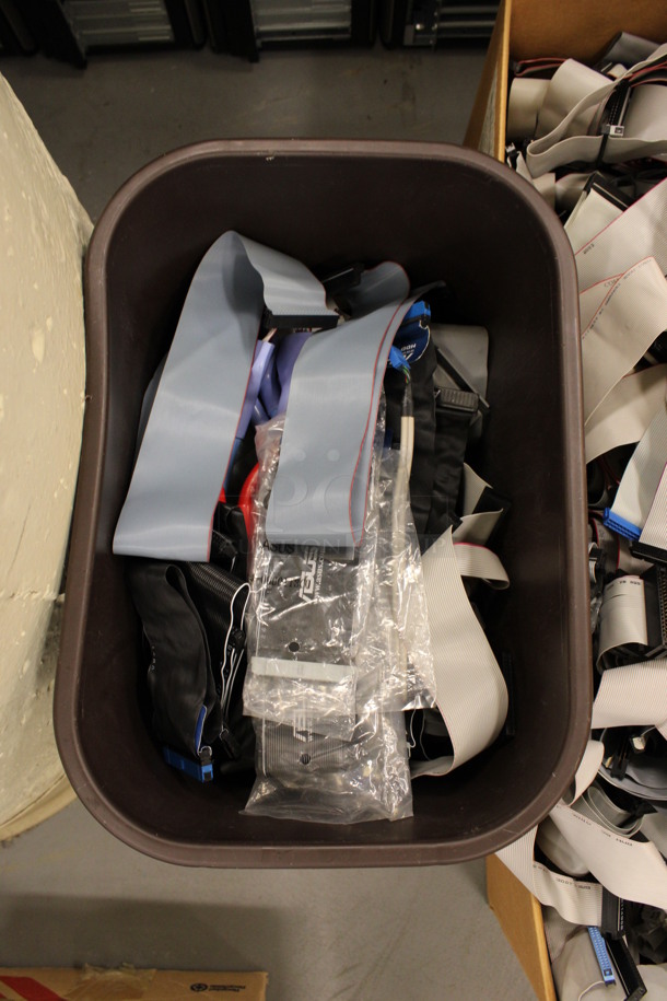 ALL ONE MONEY! Lot of Box and Brown Trash Can of Computer Ribbons! (Basement: Room 019) - Image 2 of 6