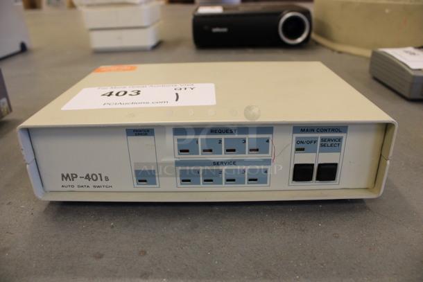 MP-401B Auto Data Switch. 9x6x2.5. (Basement: Room 019)