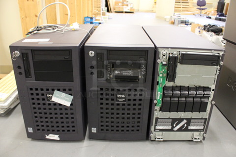 3 Dell Computer Towers. 10.5x24x17.5. 3 Times Your Bid! (Basement: Room 019)
