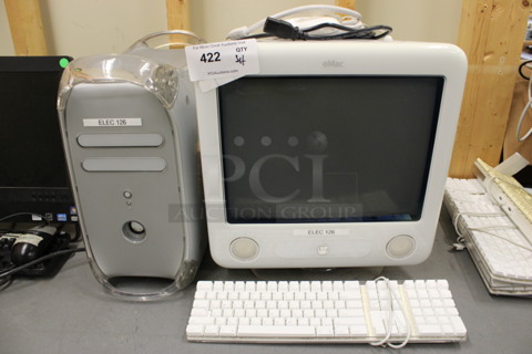 ALL ONE MONEY! Lot of Apple 16" Desktop Computer, Computer Tower, Mouse and Keyboard. (Basement: Room 019)