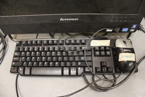 ALL ONE MONEY! Lot of Lenovo ThinkCentre 20" Computer Monitor, Keyboard and Mouse. (Basement: Room 019) - Image 2 of 5