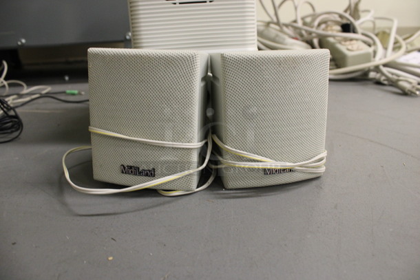 Midiland Model MIH-480 Subwoofer w/ 2 Speakers. 5.5x6x11, 3.5x4x4. (Basement: Room 019) - Image 4 of 5