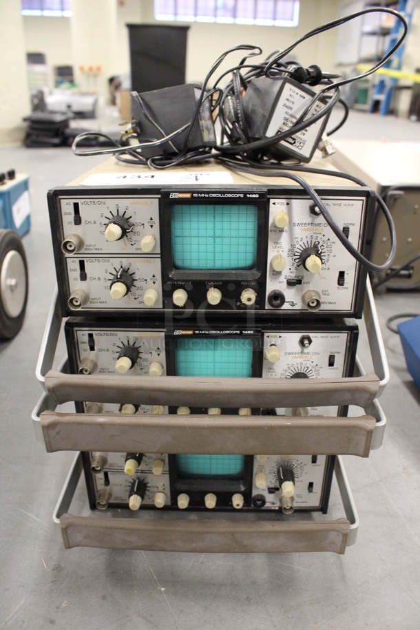 3 BK Precision Model 1420 Oscilloscopes. 9x10x3.5. 3 Times Your Bid! (Basement: Room 019)