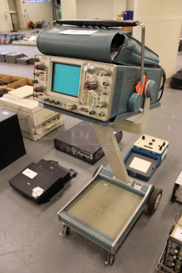 465 Metal Floor Style Oscilloscope on Scope Mobile Model 200 Stand w/ Casters. 16x21x40. (Basement: Room 019) - Image 2 of 6