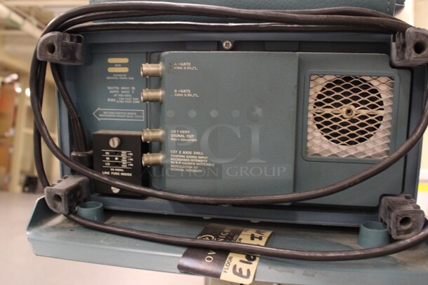 465 Metal Floor Style Oscilloscope on Scope Mobile Model 200 Stand w/ Casters. 16x21x40. (Basement: Room 019) - Image 6 of 6