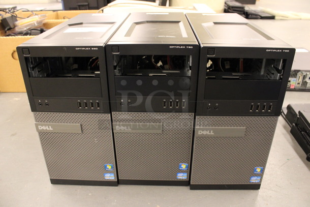 3 Dell Optiplex Computer Towers. 7x16.5x14. 3 Times Your Bid! (Basement: Room 019)