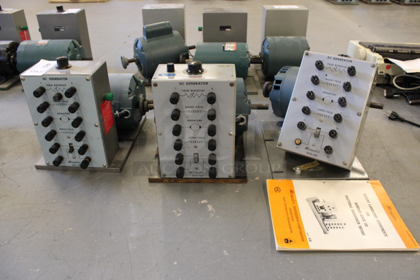 3 Hampden Model DCG-100 DC Generator Motors. 13x14x10.5. 3 Times Your Bid! (Basement: Room 019)