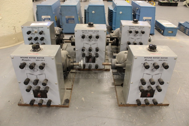 5 Hampden Motors; 4 Model WRM-100-3 Wound Rotor and 1 Model Synchronous Machine. 13x14x10.5. 5 Times Your Bid! (Basement: Room 019) - Image 1 of 11