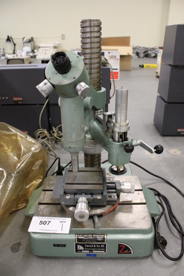Zwick & Co Model Z 323 Metal Countertop Hardness Testing Machine w/ Cover. 16x14x22. (Basement: Room 019) - Image 1 of 9